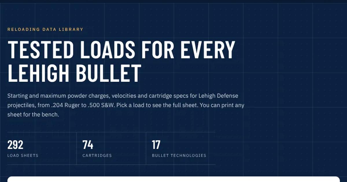 Lehigh Defense Load Data